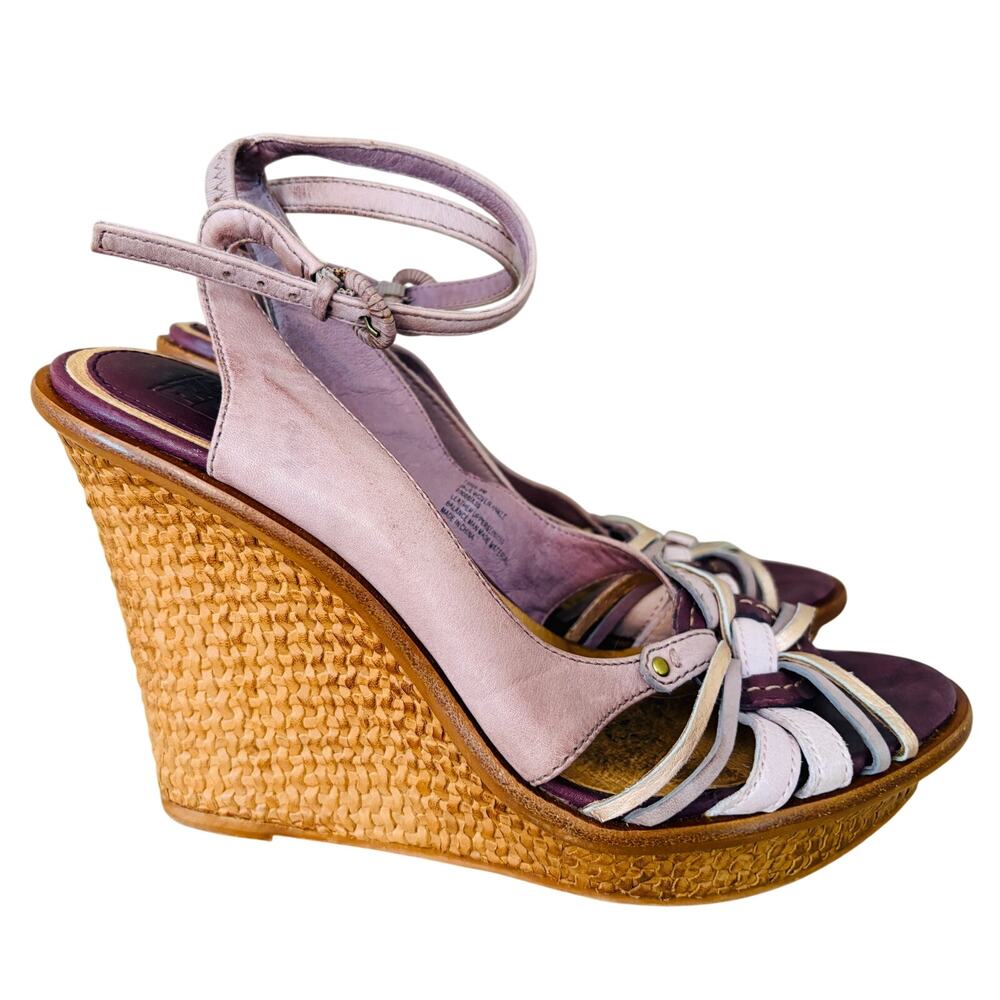 The FRYE Company Jade Woven Ankle Sandals Heels Shoes SIZE 8M